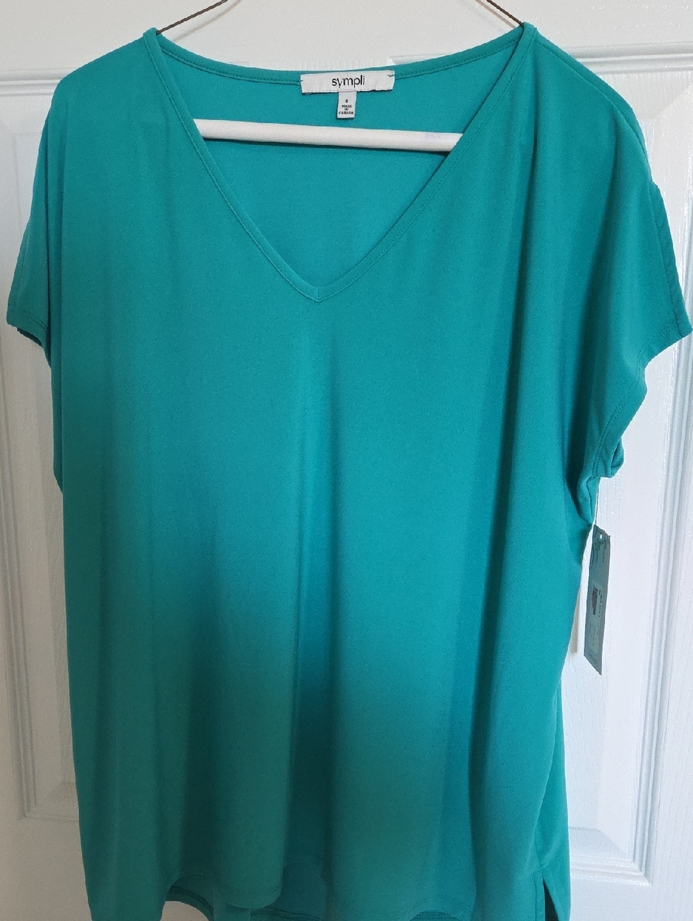 Sympli Teal V-Neck Short Sleeve Top
